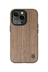 Maxi Case - Fabriqué en bois véritable Noyer noir (pour Apple, Samsung, Huawei)
