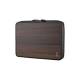 Leo 13" Laptop Bag - Made from real smoked oak wood and black cowhide