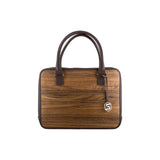 Mary handbag - Made from real wood Amazaque and brown cowhide