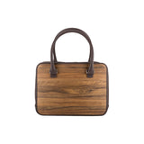 Mary handbag - Made from real wood Amazaque and brown cowhide