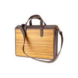 James briefcase - Made from real wood Amazaque and brown cowhide