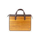 James briefcase - Made from real wood Amazaque and brown cowhide