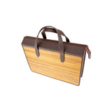 James briefcase - Made from real wood Amazaque and brown cowhide