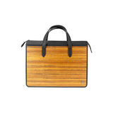 James briefcase - Made from real wood Amazaque and black cowhide