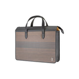 James briefcase - Made from real smoked oak wood and black cowhide