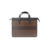 James briefcase - Made from real smoked oak wood and black cowhide