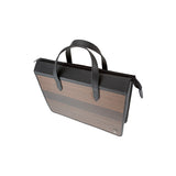 James briefcase - Made from real smoked oak wood and black cowhide