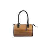 Carmen handbag - Made from real wood Amazaque and black cowhide