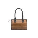 Carmen handbag - Made from real wood Amazaque and black cowhide