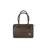 Carmen handbag - Made from real smoked oak wood and black cowhide