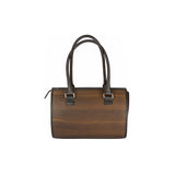 Carmen handbag - Made from real smoked oak wood and black cowhide