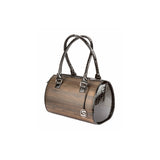 Carmen handbag - Made from real smoked oak wood and patent leather in crocodile look