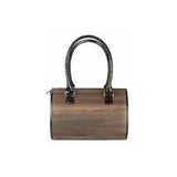 Carmen handbag - Made from real smoked oak wood and patent leather in crocodile look