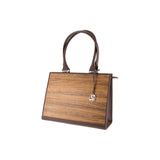 Ruby Handbag - Made from real Amazaque wood and brown cowhide