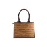 Ruby Handbag - Made from real Amazaque wood and brown cowhide