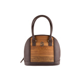 Abbey handbag - Made from real wood Amazaque and brown cowhide