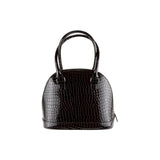 Abbey handbag - Made from real wood Amazaque and patent leather in crocodile look