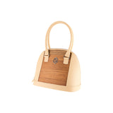 Abbey handbag - Made from real wood Amazaque and nude cowhide