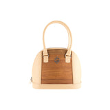 Abbey handbag - Made from real wood Amazaque and nude cowhide