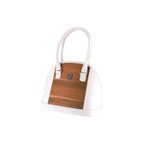 Abbey handbag - Made from real wood Amazaque and white cowhide