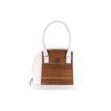 Abbey handbag - Made from real wood Amazaque and white cowhide