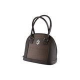 Abbey handbag - Made from real smoked oak wood and black cowhide