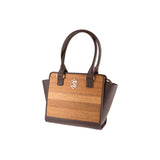Sally Handbag - Made from real wood Amazaque and brown cowhide