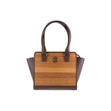 Sally Handbag - Made from real wood Amazaque and brown cowhide