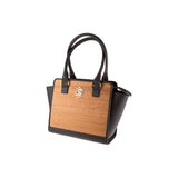 Sally handbag - Made from real wood Amazaque and black cowhide