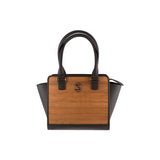 Sally handbag - Made from real wood Amazaque and black cowhide