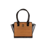 Sally Handbag - Made from genuine Amazaque wood and patent leather in crocodile look