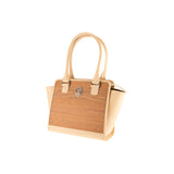 Sally handbag - Made from real wood Amazaque and nude cowhide