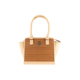 Sally handbag - Made from real wood Amazaque and nude cowhide