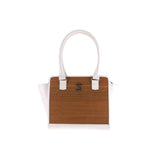 Sally handbag - Made from real wood Amazaque and white cowhide