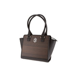 Sally handbag - Made from real smoked oak wood and black cowhide