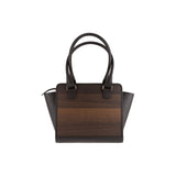 Sally handbag - Made from real smoked oak wood and black cowhide