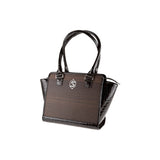 Sally handbag - Made from real smoked oak wood and patent leather in crocodile look