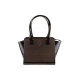 Sally handbag - Made from real smoked oak wood and patent leather in crocodile look