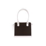 Sally handbag - Made from real smoked oak wood and white cowhide