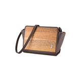 Mia handbag - Made from real wood Amazaque and brown cowhide