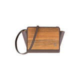Mia handbag - Made from real wood Amazaque and brown cowhide