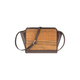 Mia handbag - Made from real wood Amazaque and brown cowhide