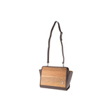 Mia handbag - Made from real wood Amazaque and brown cowhide