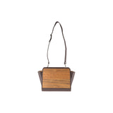 Mia handbag - Made from real wood Amazaque and brown cowhide