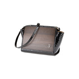 Mia handbag - Made from real smoked oak wood and patent leather in crocodile look