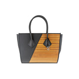 Betty handbag - Made from real wood Amazaque and black cowhide