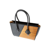 Betty handbag - Made from real wood Amazaque and black cowhide