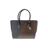 Betty handbag - Made from real smoked oak wood and black cowhide