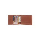 Pablo wallet - Made from real wood Amazaque and smooth leather cognac