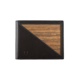 Pablo wallet - Made from real wood Amazaque and smooth black leather